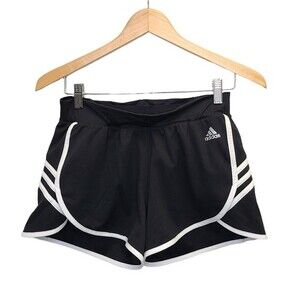Adidas Black White Stripe Climalite Active Athletic Shorts S